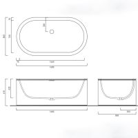 Ванна отдельностоящая Cielo Cibele CIBELE 160x86 схема 5