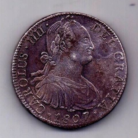 8 реалов 1807 Мексика Испания UNC