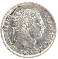 1 шиллинг 1817 Великобритания UNC Георг III