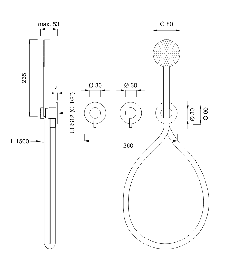 Встраиваемый смеситель для душа Cea Design GASTONE GAS 25 H ФОТО