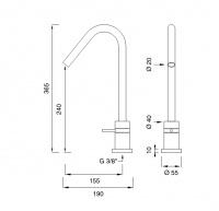 Прогрессивный смеситель для раковины Cea Design GRADI GRA 05 схема 2