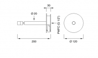 Двухвентильный смеситель для биде Cea Design CIRCLE CIR 03 схема 2