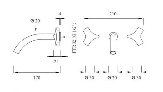 Двухвентильный смеситель для раковины Cea Design ZIQQ ZIQ 08 ФОТО