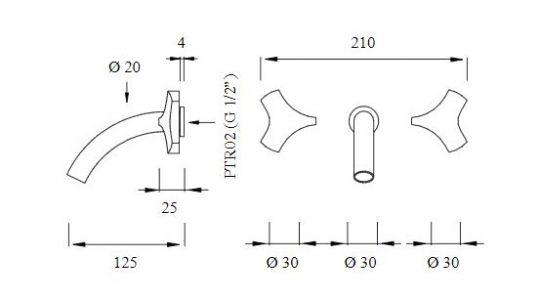 Двухвентильный смеситель для раковины Cea Design ZIQQ ZIQ 07 ФОТО