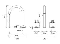 Двухвентильный смеситель для раковины Cea Design ZIQQ ZIQ 12 схема 2