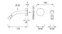 Прогрессивный встраиваемый смеситель для биде Cea Design GIOTTO GIO 20 схема 2
