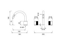 Однорычажный смеситель для биде Cea Design DUET DET 28 схема 2