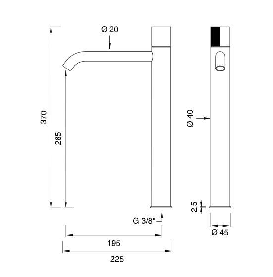 Однорычажный смеситель для раковины Cea Design DUET DET 06 схема 2