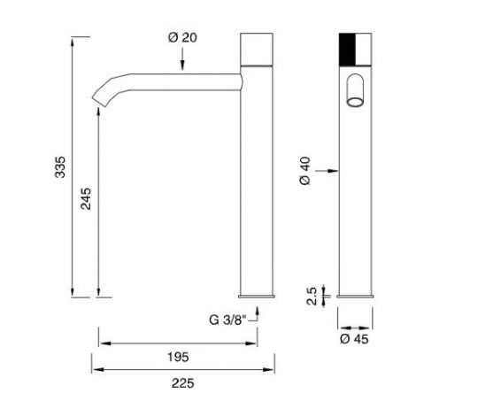 Однорычажный смеситель для раковины Cea Design DUET DET 05 ФОТО