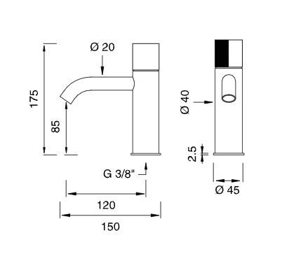 Однорычажный смеситель для раковины Cea Design DUET DET 04 ФОТО