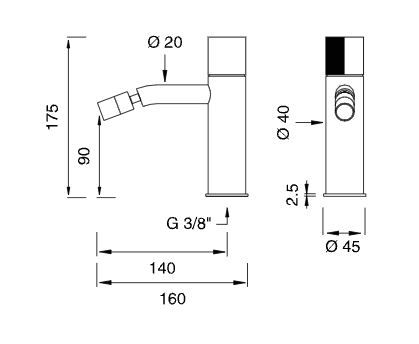 Однорычажный смеситель для биде Cea Design DUET DET 03 ФОТО