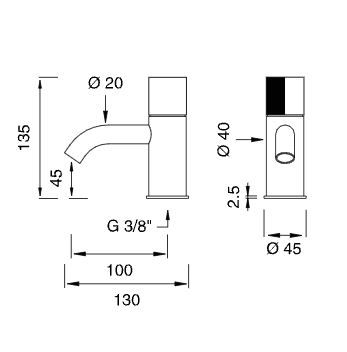 Однорычажный смеситель для раковины Cea Design DUET DET 02 ФОТО