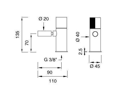 Однорычажный смеситель для биде Cea Design DUET DET 01 ФОТО