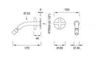 Прогрессивный смеситель для биде Cea Design CROSS CRX10 излив 170 мм схема 2