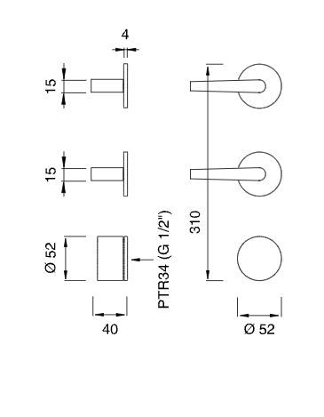 Термостатический смеситель для душа Cea Design Flag FLG 52 ФОТО