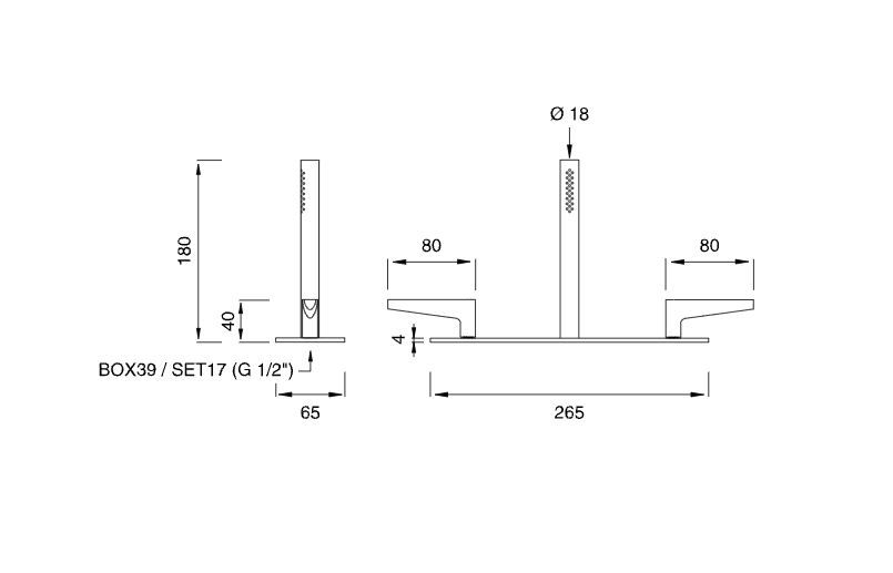 Прогрессивный смеситель для ванны Cea Design Flag FLG 28 схема 2