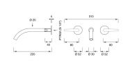 Двухвентильный смеситель для раковины Cea Design Flag FLG 11 схема 2