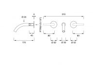 Двухвентильный смеситель для раковины Cea Design Flag FLG 10 схема 3