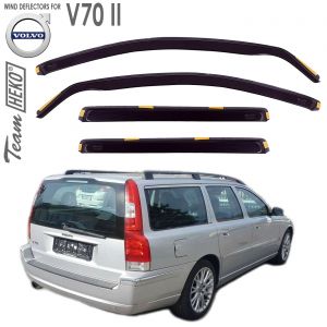 Дефлекторы ветровики Volvo V70 II для стекол боковых окон вставные Heko - арт 31228