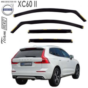 Дефлекторы ветровики Volvo XC60 II для стекол боковых окон вставные Heko - арт 31261