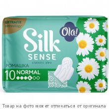 OLA! SILK SENSE CLASSIC WINGS Прокладки NORMAL 4* в индив.уп. с крыл. Ромашка (толстые) 10шт