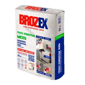 Brozex WR 64 Гросс Универсал (3в1: шпаклевка, штукатурка, монтажный клей) 25кг, шт код:096800