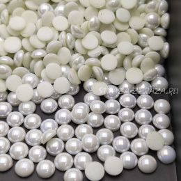 Клеевые Керамические Полубусины White SS40