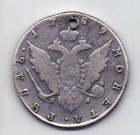 1 рубль 1789 СПБ Редкий год Екатерина II