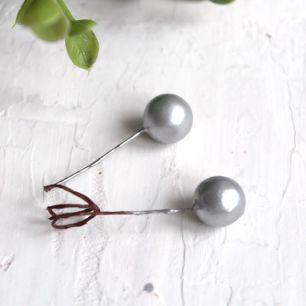 Ягодки на веточке серебряные, 10 мм