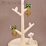 Серьги-гвоздики "Елочная игрушка" (США)