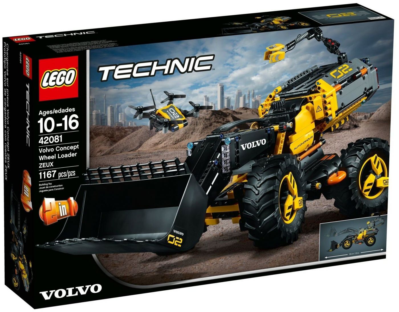 Конструктор LEGO Technic 42081 VOLVO колёсный погрузчик ZEUX, 1167 дет.