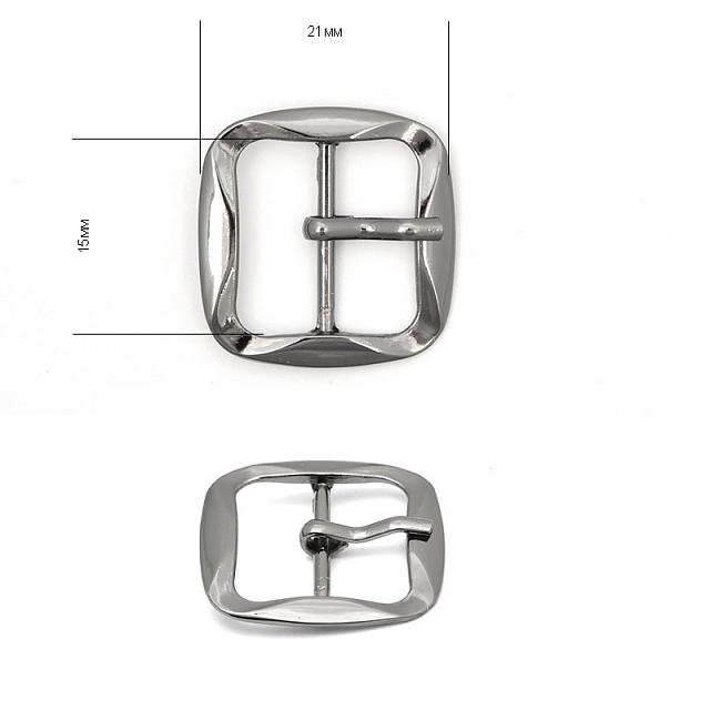 Пряжка металлическая 21х21мм внутренний размер 15мм Разные цвета металла (TBY1668)