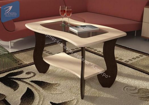 Журнальный стол №3 МДФ (стекло)