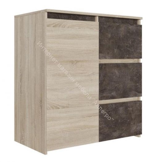 Комод Милано-2 Дуб Сонома светлый - Ателье тёмный
