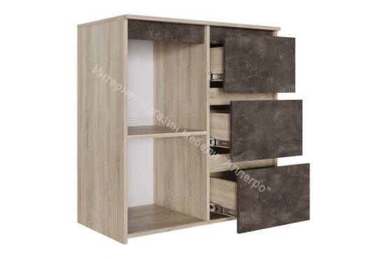 Комод Милано-2 Дуб Сонома светлый - Ателье тёмный