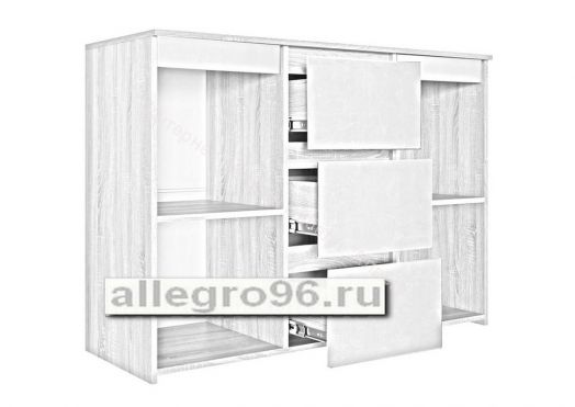 Комод Милано-3 Белый матовый