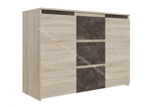 Комод Милано-3 Дуб Сонома светлый - Ателье тёмный