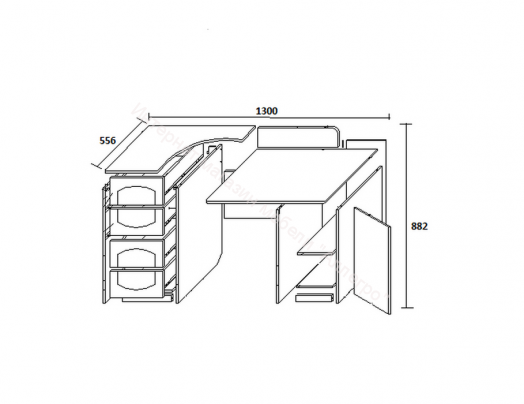 Стол туалетный Донна с зеркалом