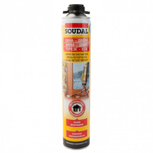 Пена монтажная всесезонная Профи (0,75) "SOUDAL" (Бельгия) под пистолет 115003