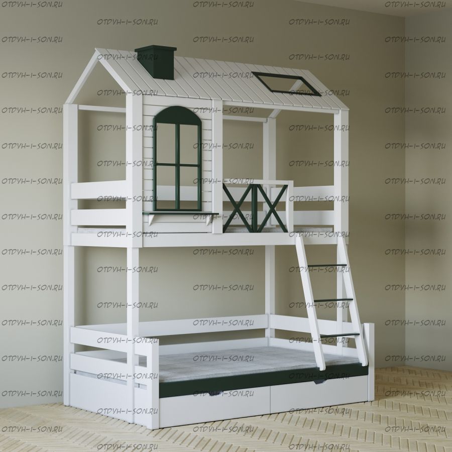 Кровать двухъярусная Домик Прованс Felicia №3А