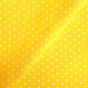 Ткань хлопок Белый горошек на жёлтом 50x40 см УЦЕНКА!