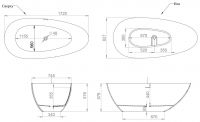 Ванна из искусственного камня Salini Paola Bassa 172x82 S-sense схема 3