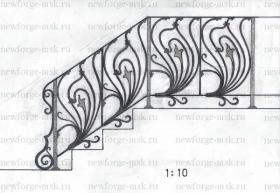 Эскиз: Кованое ограждение лестницы крыльца 5 (эскиз)