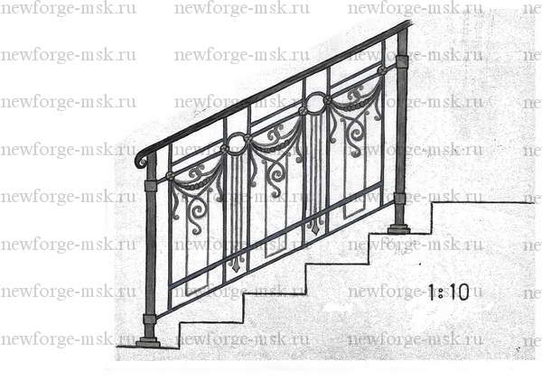 Эскиз: Кованое ограждение для лестницы 12 (эскиз)
