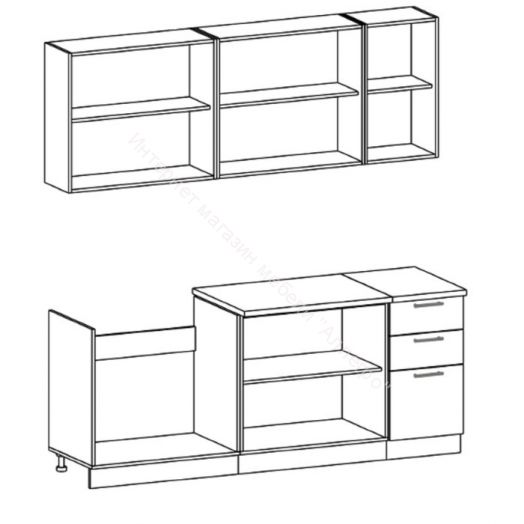 Кухонный гарнитур Риал 2К-100-сиреневый 2000