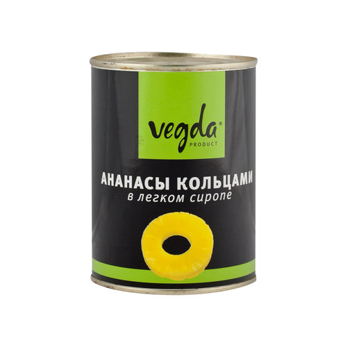Ананасы кольцами в легком сиропе 580мл