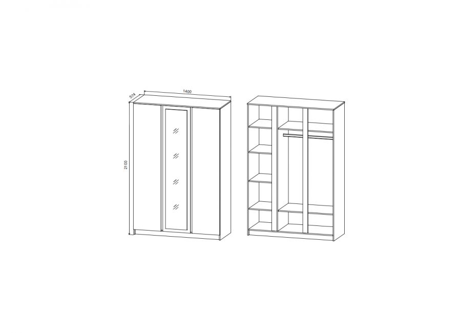 Марли Шкаф МШК 1400.1