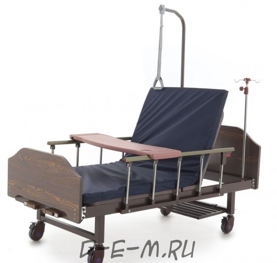 Кровать механическая Med-Mos Е-8 (MM-2024Н-02) (2 функции) ЛДСП с полкой и обеденным столиком