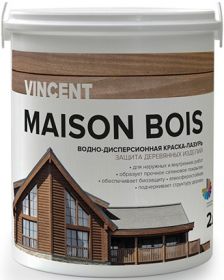 Краска-Лазурь Акриловая Vincent Maison Bois 9л без Запаха, Белая, Шелковистая / Винсент Мезон Буа