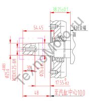 Двигатель Lifan 188FD (13 л. с.) с конусным валом 54,45 mm, размеры вала